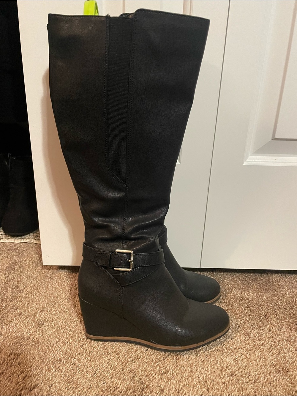 SOUL Naturalizer Black Over-the-Knee Wedge Boots